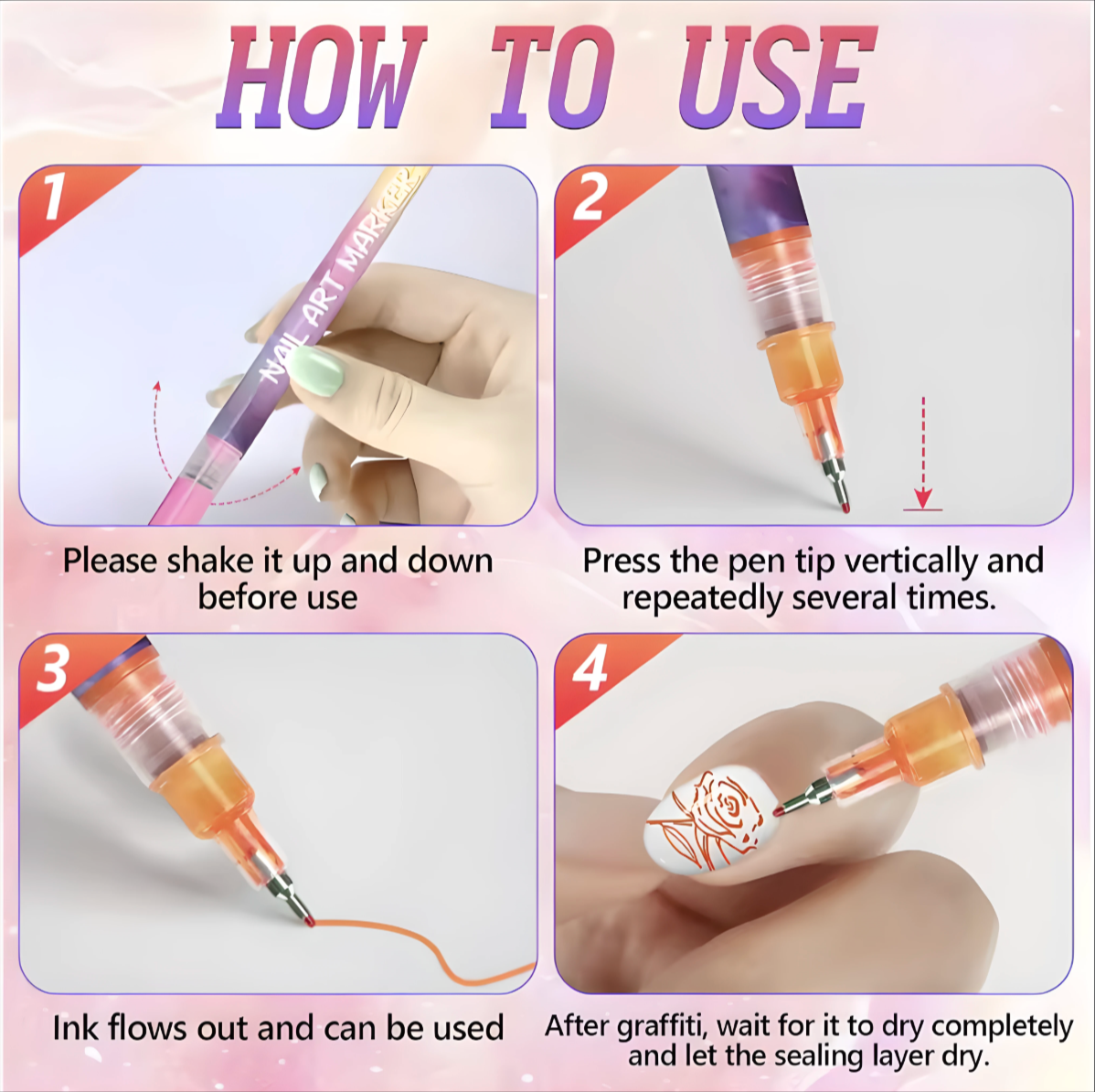 MiniMani™ Nail Art Pen Set - Smooth, Fast-Dry Nail Art Pens Designed for Creative Kids