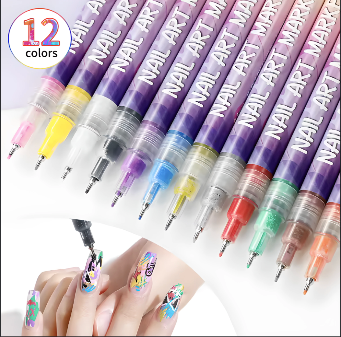 MiniMani™ Nail Art Pen Set - Smooth, Fast-Dry Nail Art Pens Designed for Creative Kids