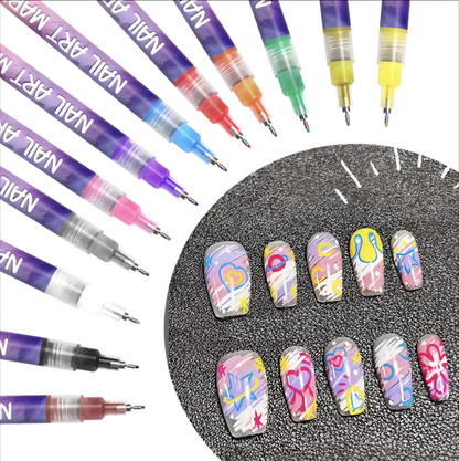 MiniMani™ Nail Art Pen Set - Smooth, Fast-Dry Nail Art Pens Designed for Creative Kids