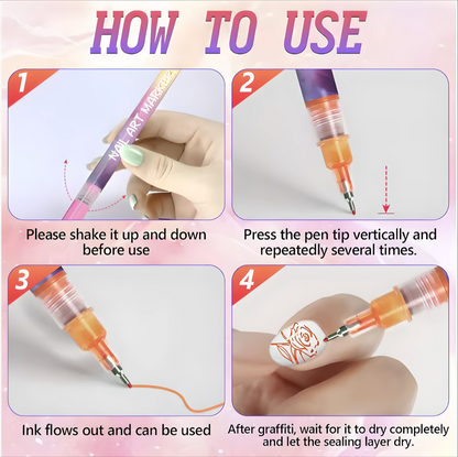 MiniMani™ Nail Art Pen Set - Smooth, Fast-Dry Nail Art Pens Designed for Creative Kids