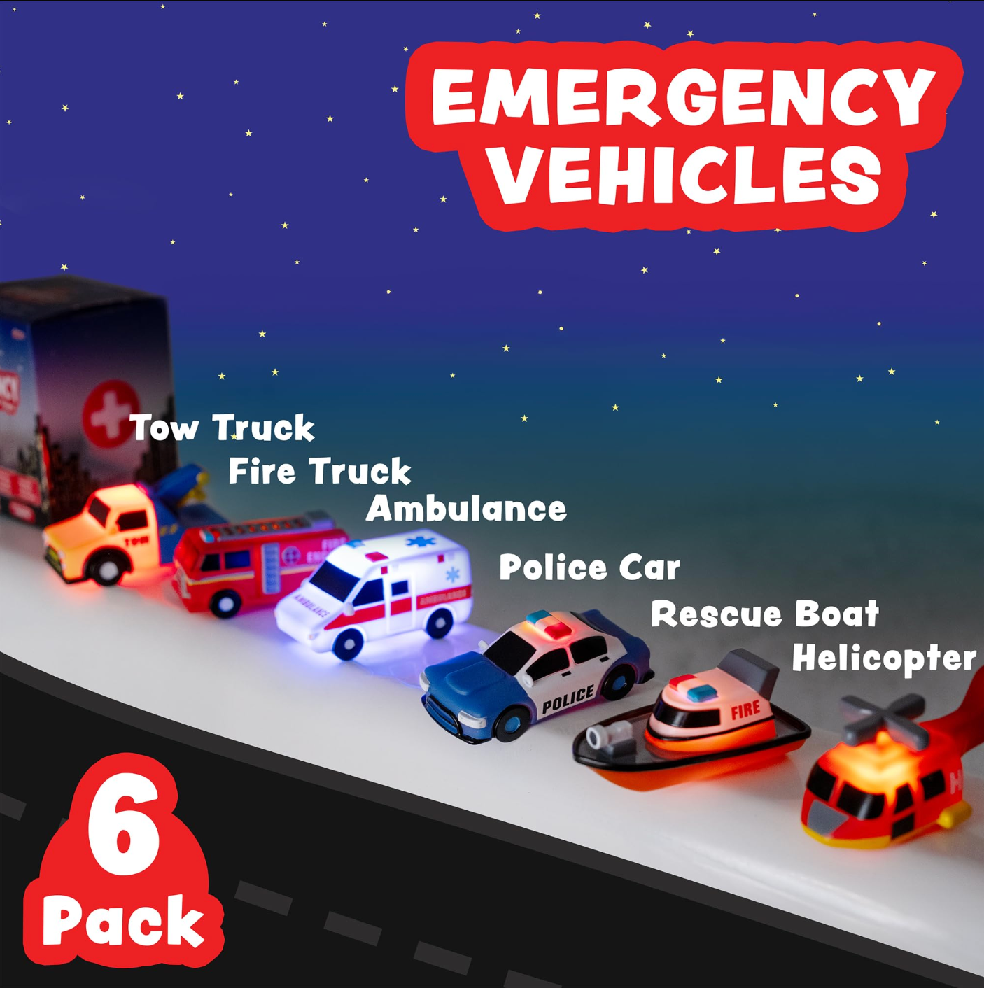 Minivae™  Light-up Emergency Cars