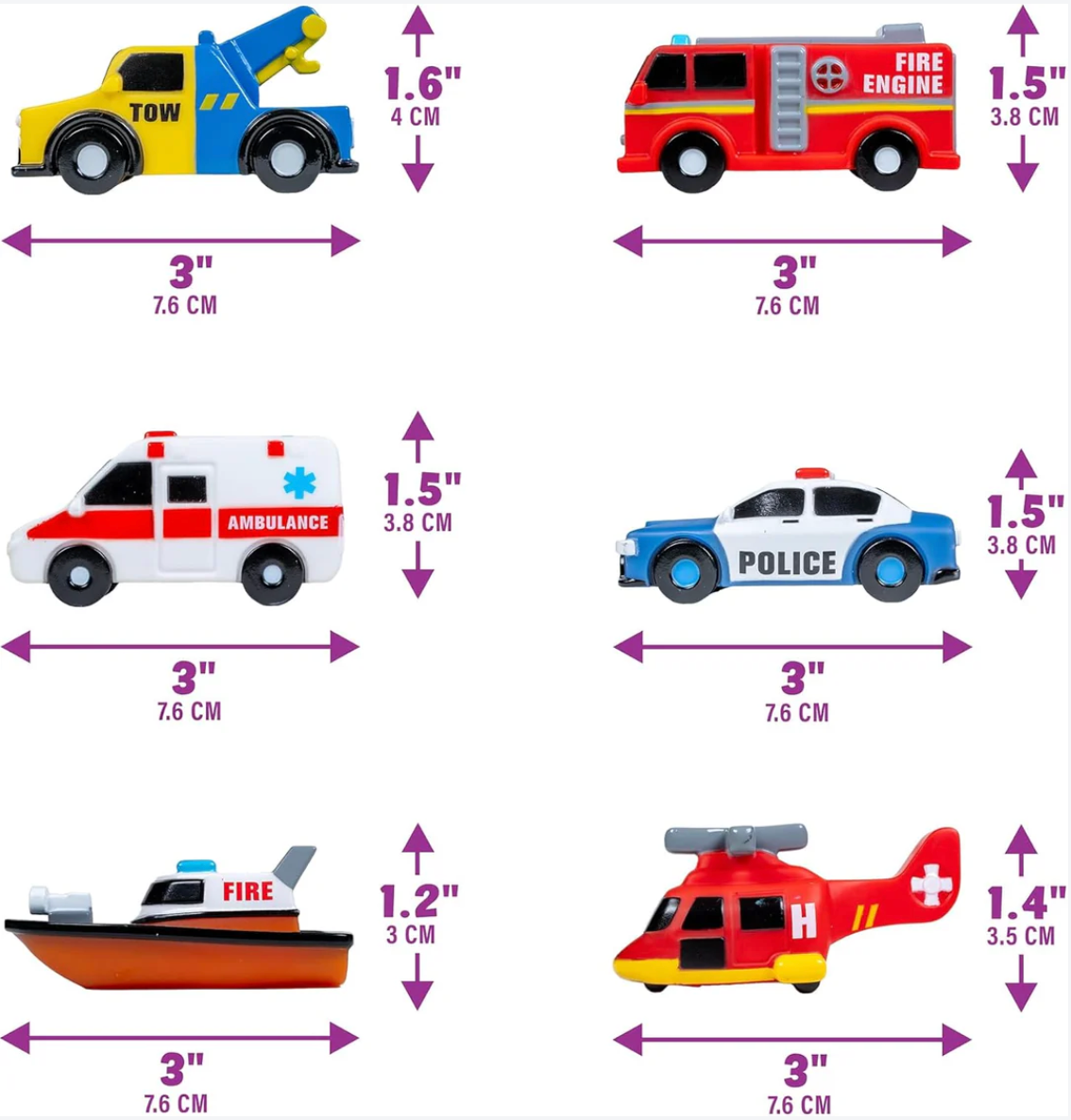 Minivae™  Light-up Emergency Cars